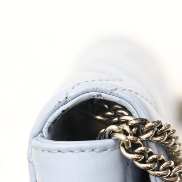 Gucci Calfskin Matelasse Super Mini GG Marmont Shoulder Bag - Light Blue - Picture 16 of 16